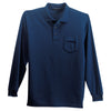 Port Authority Men's Navy Tall Silk Touch Long Sleeve Polo with Pocket