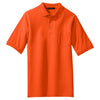 Port Authority Men's Orange Tall Silk Touch Polo with Pocket