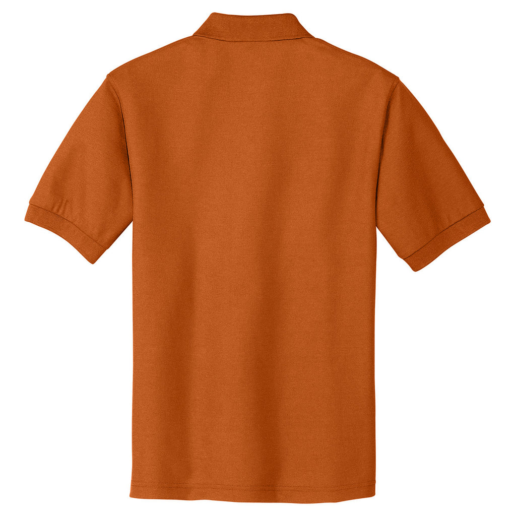 Port Authority Men's Texas Orange Tall Silk Touch Polo