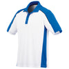 Elevate Men's White/Olympic Blue/Black Martis Short Sleeve Polo