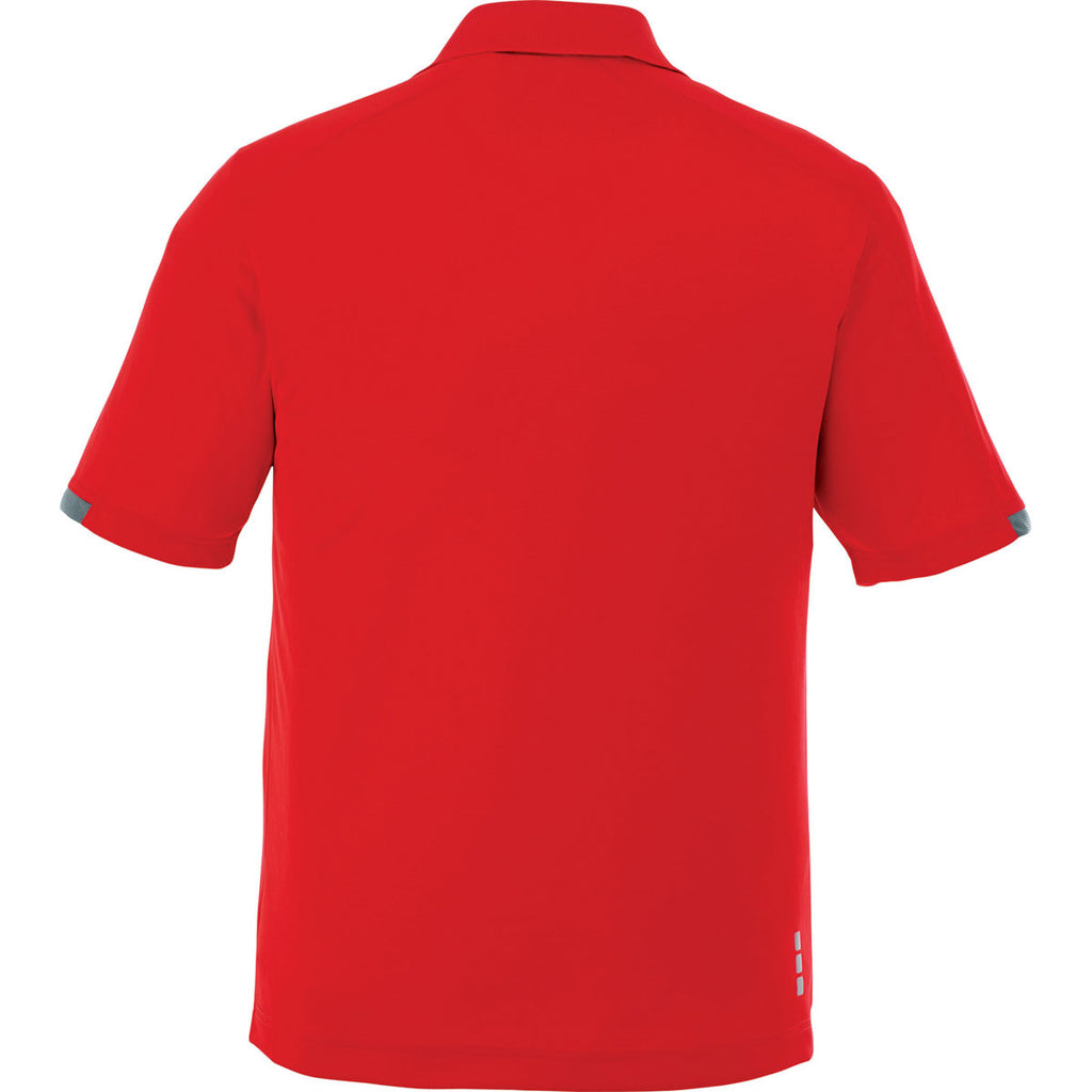 Elevate Men's Red Kiso Short Sleeve Polo