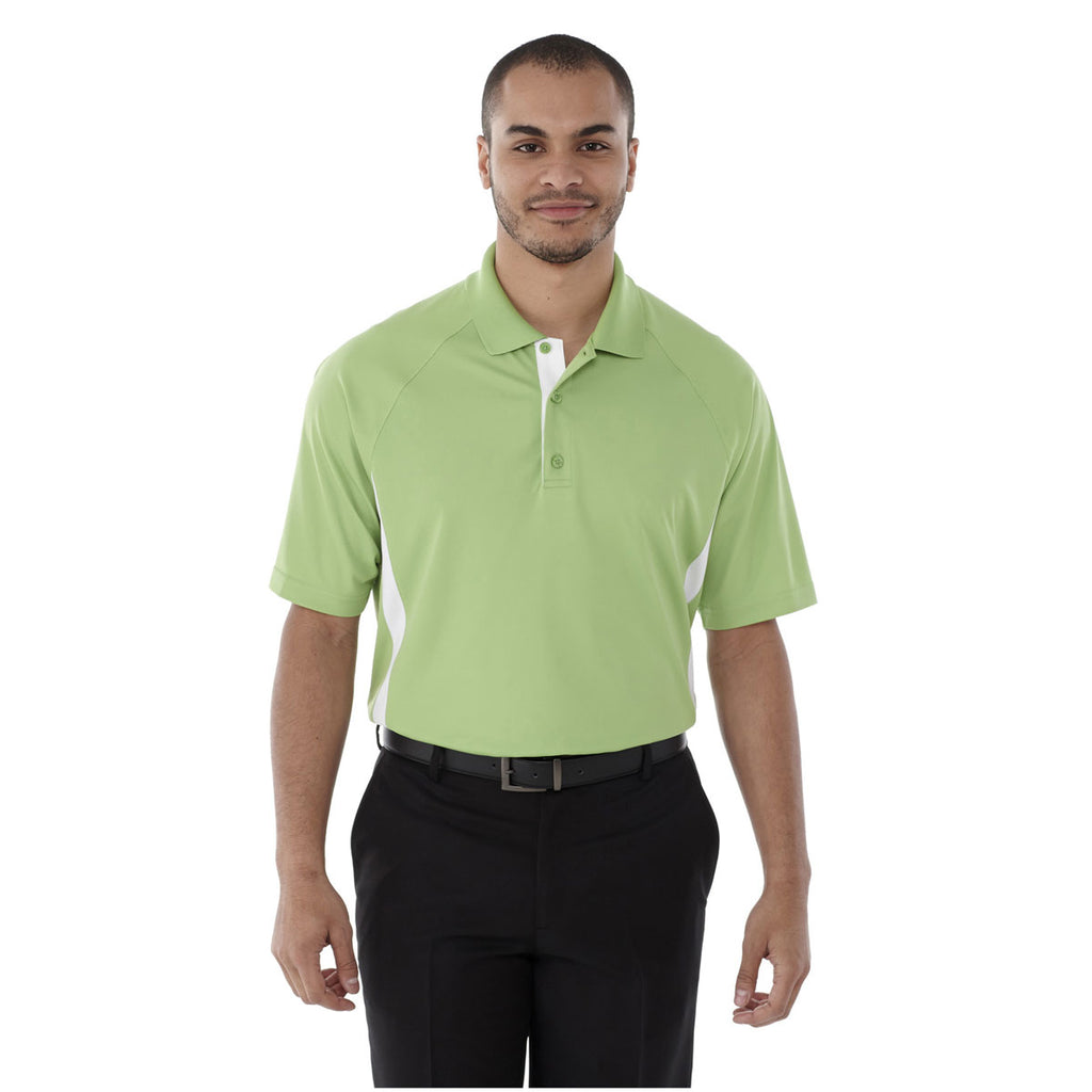 Elevate Men's Green Tea/White Mitica Short Sleeve Polo