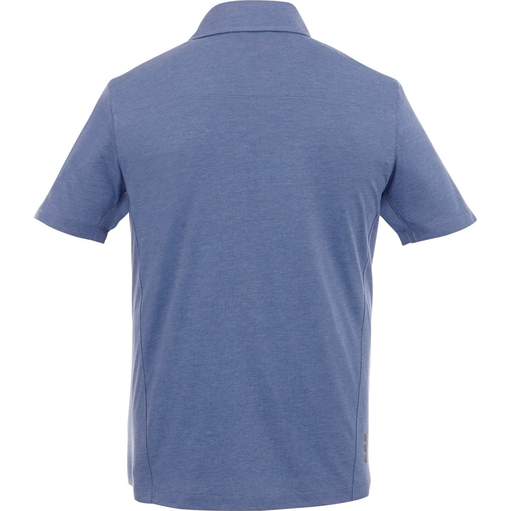 Elevate Men's Steel Blue Heather Concord Short Sleeve Polo