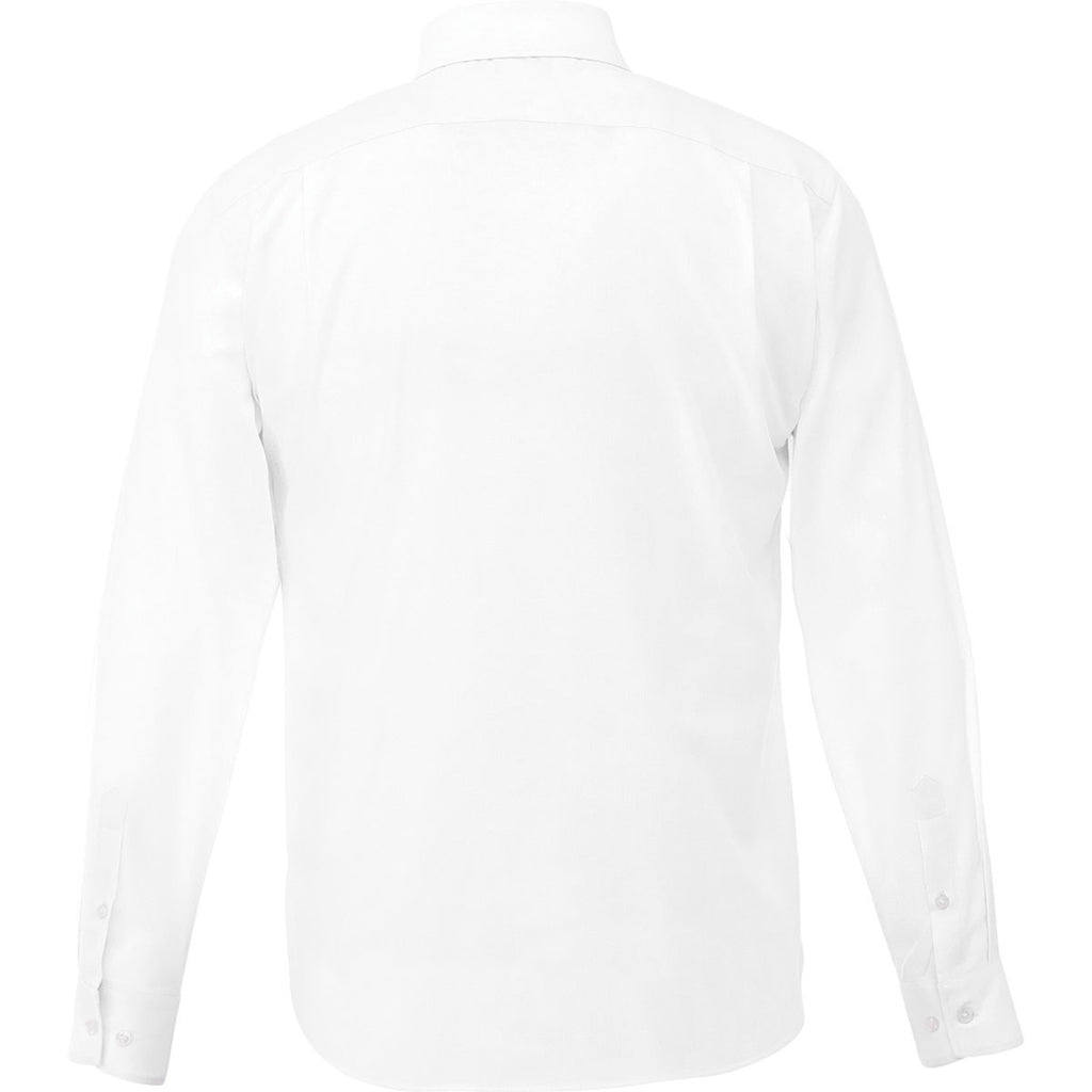 Elevate Men's White Pierce Long Sleeve Shirt