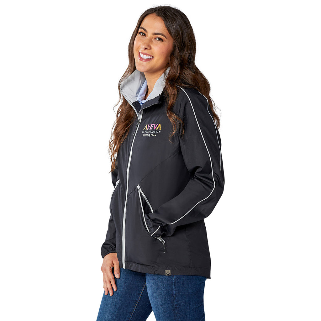 Elevate Women's Black/Silver Rincon Eco Packable Jacket