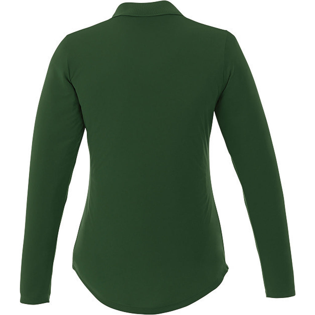 Elevate Women's Forest Green Mori Long Sleeve Polo
