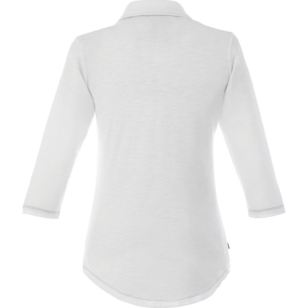 Elevate Women's White Tipton 3/4 Sleeve Polo