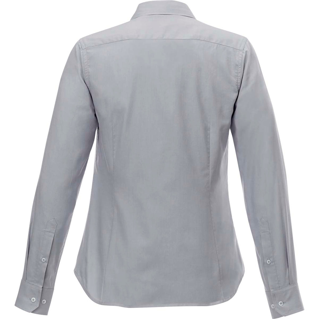 Elevate Women's Silver Irvine Oxford Long Sleeve Shirt
