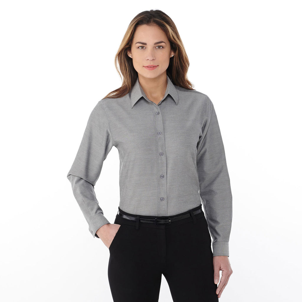 Elevate Women's Oxford Grey Tulare Oxford Long Sleeve Shirt