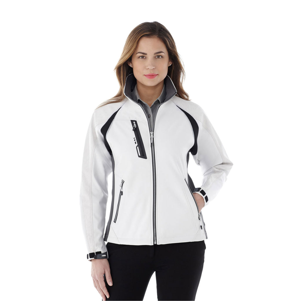 Elevate Women's White/Grey Storm/Black Katavi Softshell Jacket