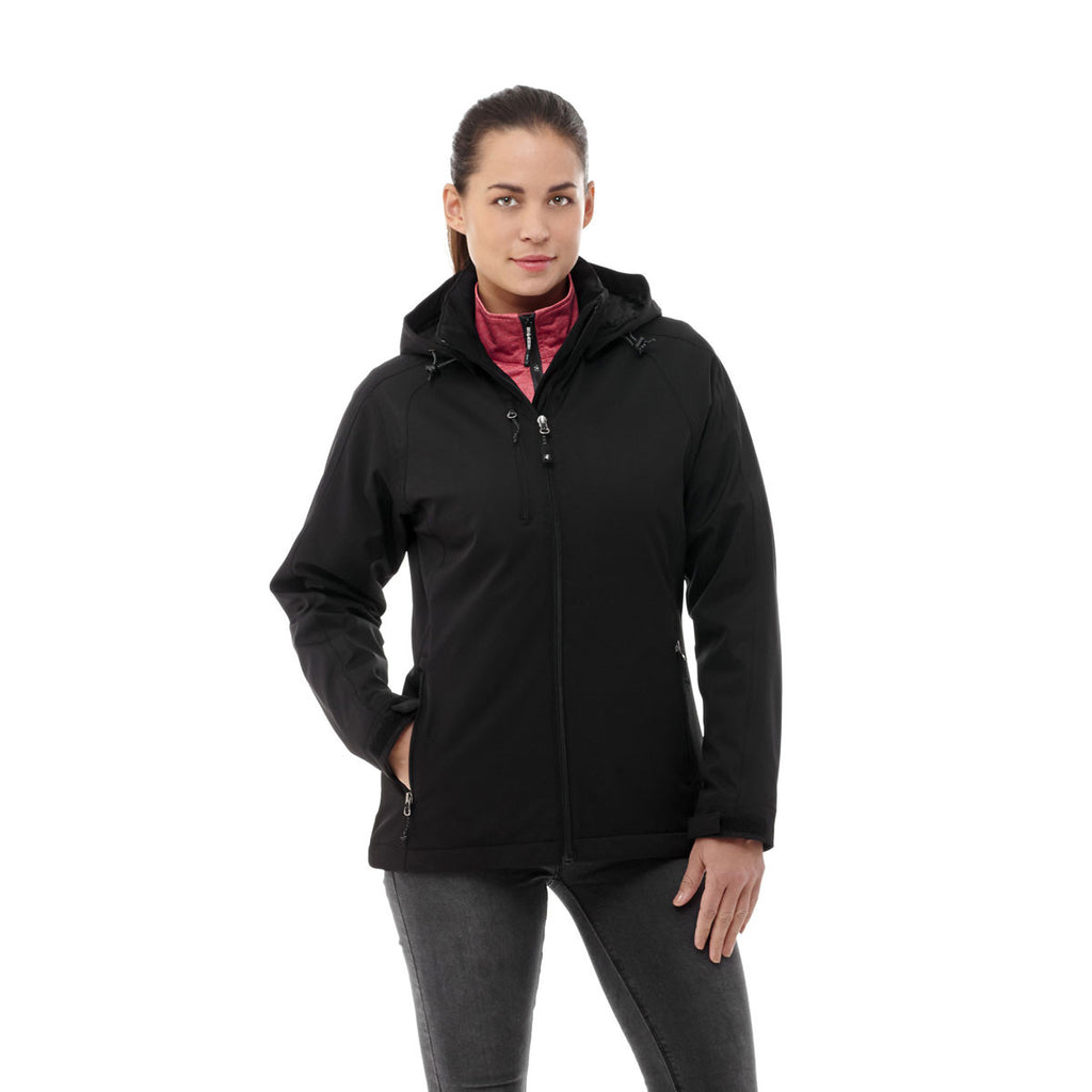Elevate Women's Black Bryce Insulated Softshell Jacket