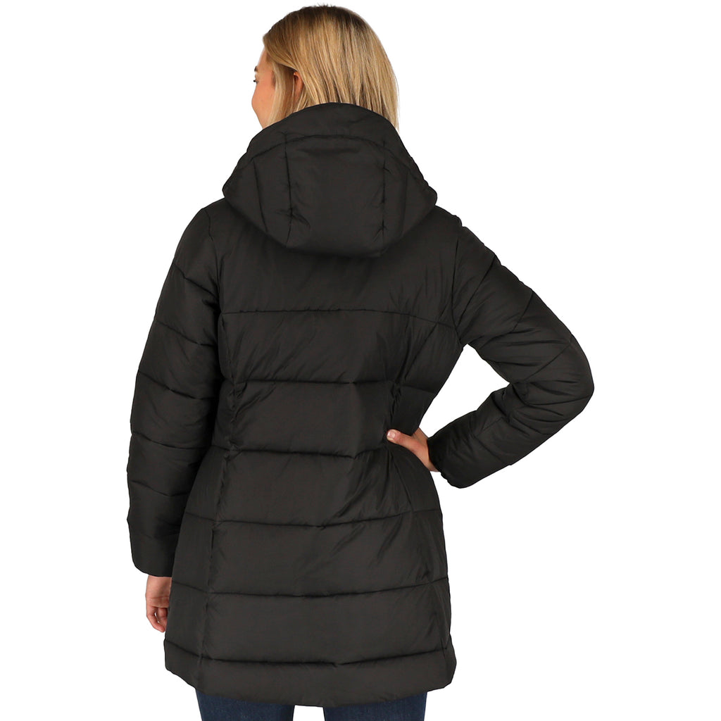 Trimark Women's Black Geneva Eco Long Packable Insulated Jacket