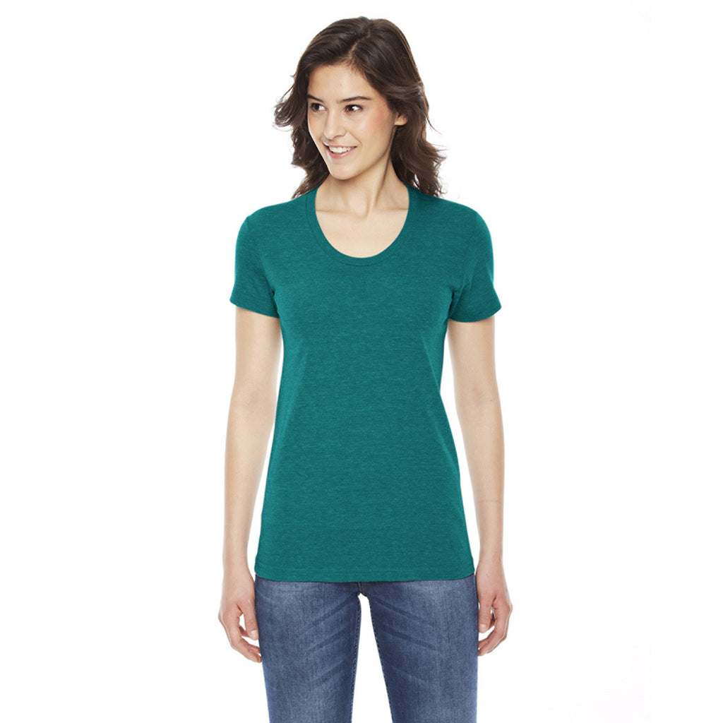 American Apparel Women's Tri Evergreen Triblend Short-Sleeve Track T-S