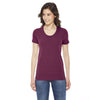 American Apparel Women's Triblend Cranberry Short-Sleeve Track T-Shirt