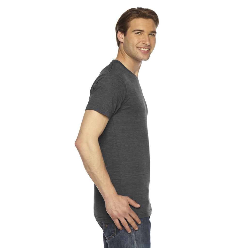 American Apparel Unisex Triblend Black Short-Sleeve Track T-Shirt