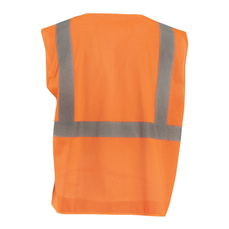 OccuNomix Men's Orange Mesh Self-Extinguishing Vest with Quick Release Zipper
