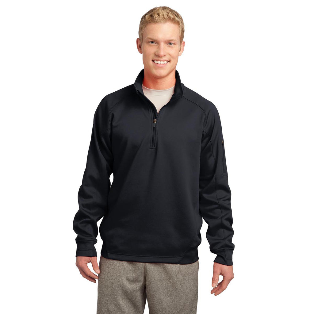 Sport-Tek Men's Black Tall Tech Fleece 1/4-Zip Pullover