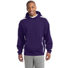Sport-Tek Men's Purple/ White Tall Sleeve Stripe Pullover Hooded Sweatshirt