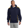 Sport-Tek Men's True Navy/ Gold Tall Sleeve Stripe Pullover Hooded Sweatshirt