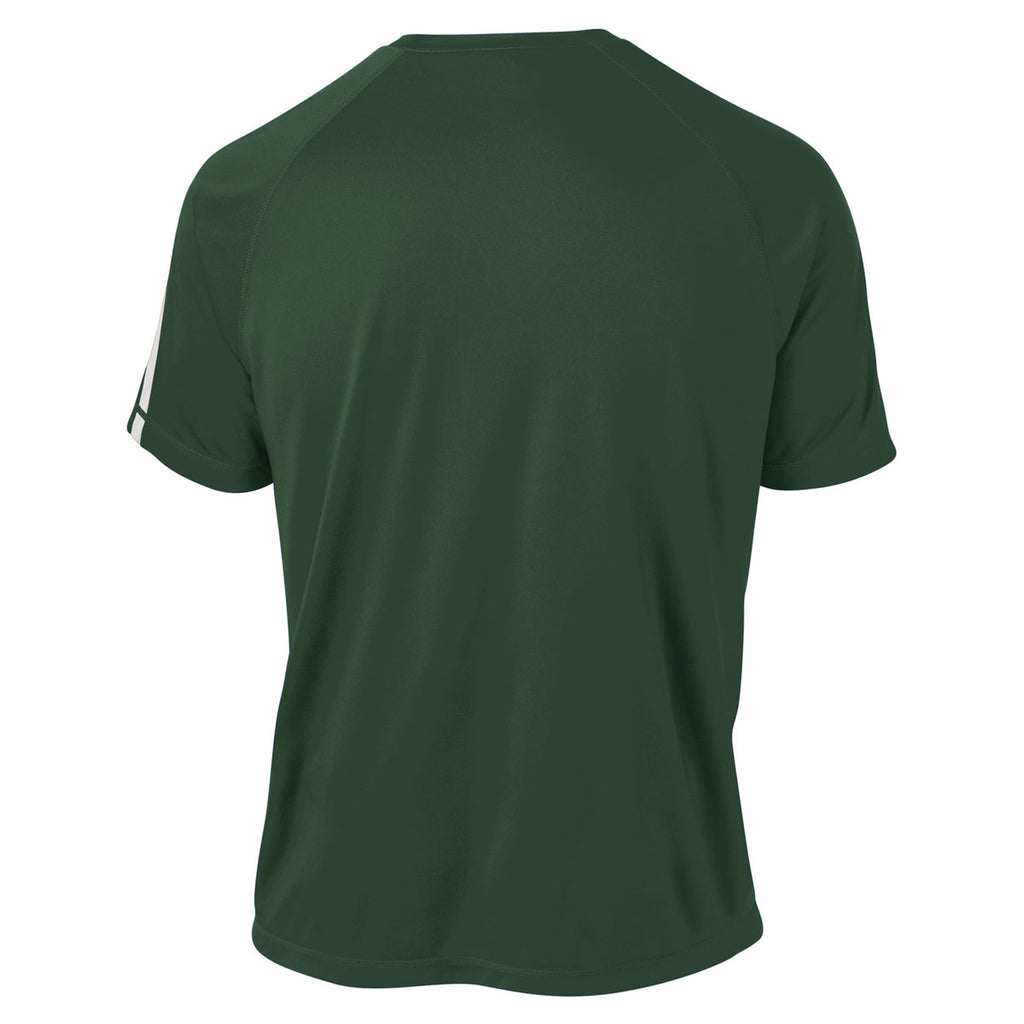 Sport-Tek Men's Forest Green/ White Tall Colorblock PosiCharge Competitor Tee