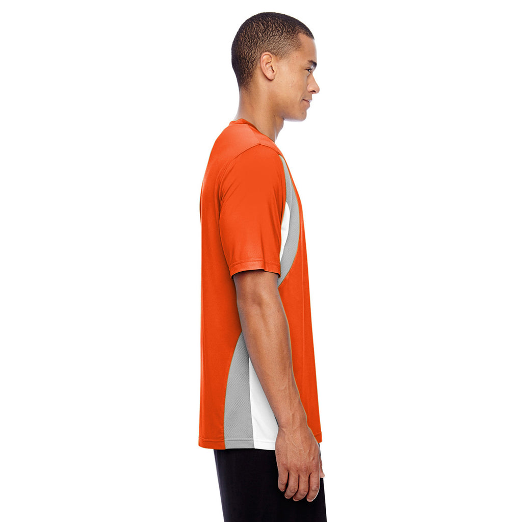 Team 365 Men's Sport Orange Short-Sleeve Athletic V-Neck Tournament Jersey