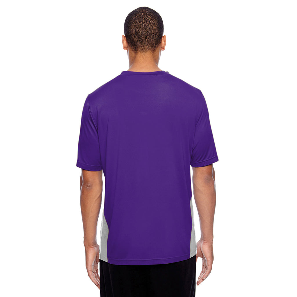 Team 365 Men's Sport Purple Short-Sleeve Athletic V-Neck Tournament Jersey