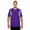 Team 365 Men's Sport Purple Short-Sleeve Athletic V-Neck Tournament Jersey