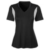 Team 365 Women's Black Short-Sleeve Athletic V-Neck Tournament Jersey