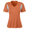 Team 365 Women's Sport Burnt orange Short-Sleeve Athletic V-Neck Tournament Jersey