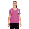 Team 365 Women's Sport Charity Pink Short-Sleeve Athletic V-Neck Tournament Jersey