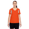 Team 365 Women's Sport Orange Short-Sleeve Athletic V-Neck Tournament Jersey