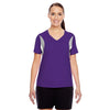 Team 365 Women's Sport Purple Short-Sleeve Athletic V-Neck Tournament Jersey