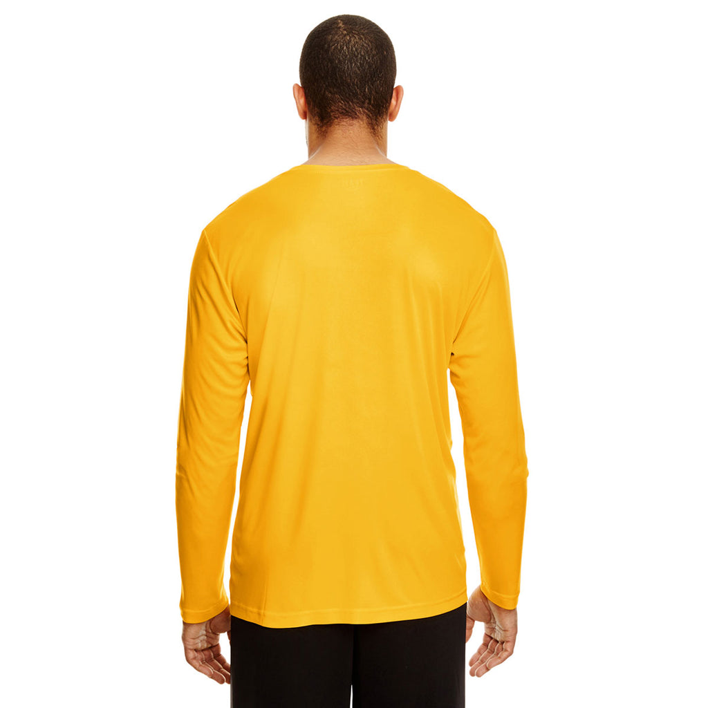Team 365 Men's Sport Athletic Gold Zone Performance Long-Sleeve T-Shirt