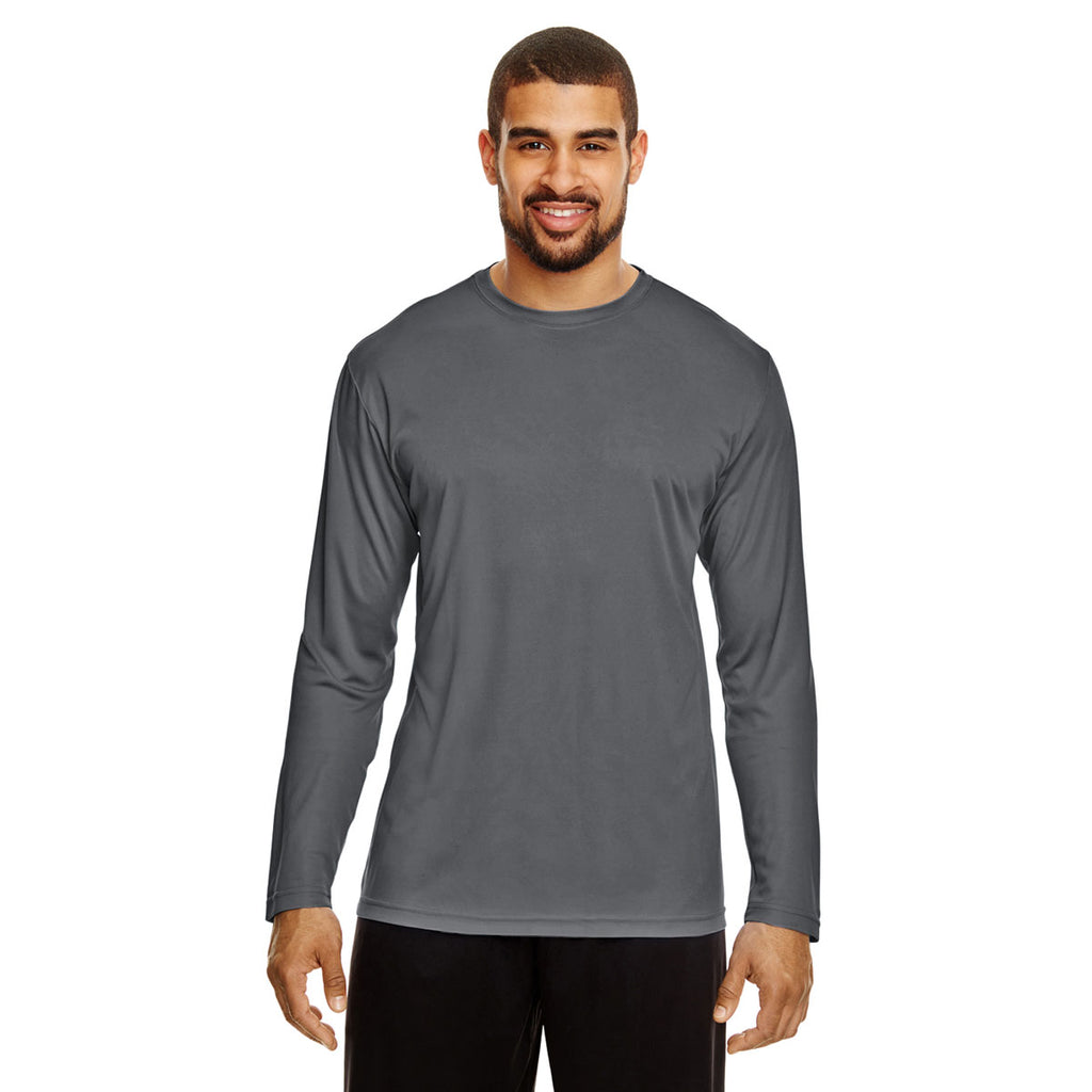 Team 365 Men's Sport Graphite Zone Performance Long-Sleeve T-Shirt