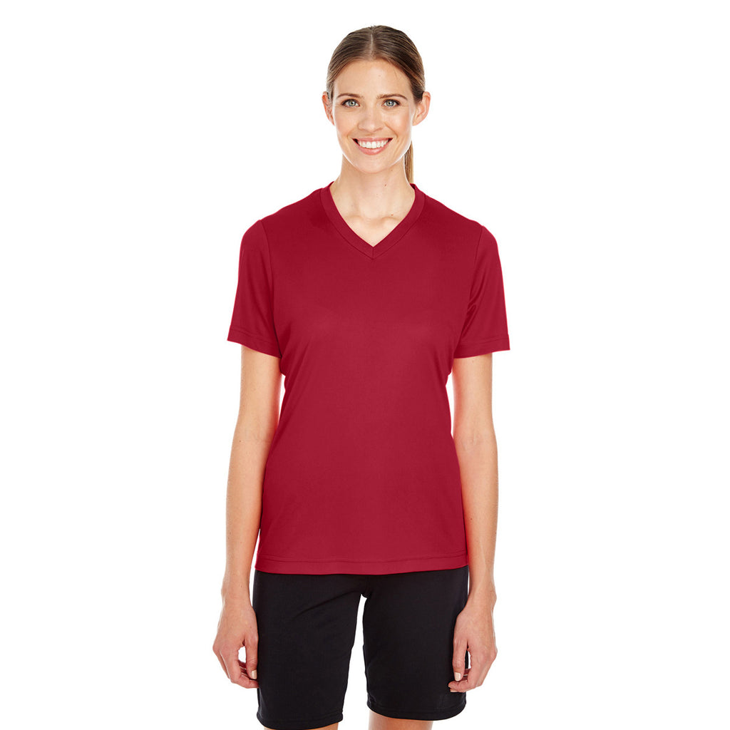 Team 365 Women's Sport Scarlet Red Zone Performance T-Shirt