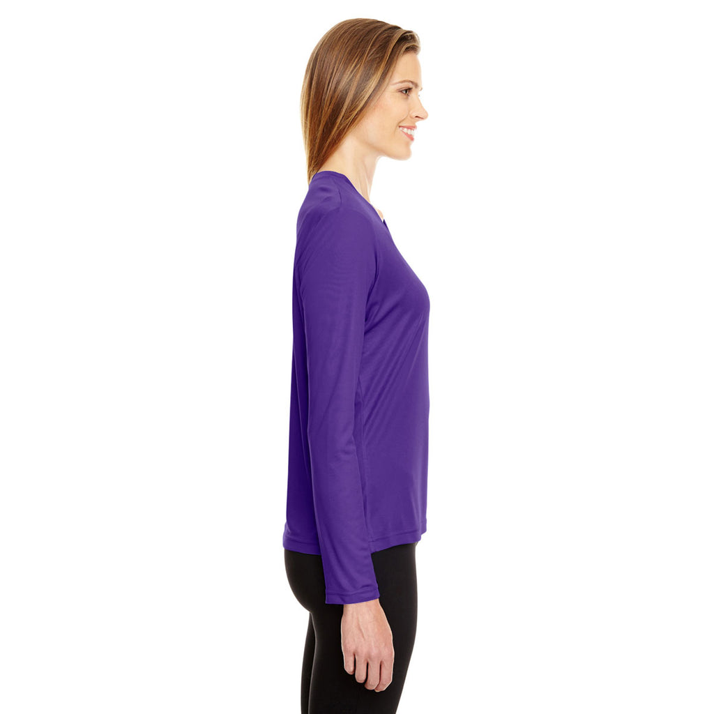 Team 365 Women's Sport Purple Zone Performance Long-Sleeve T-Shirt