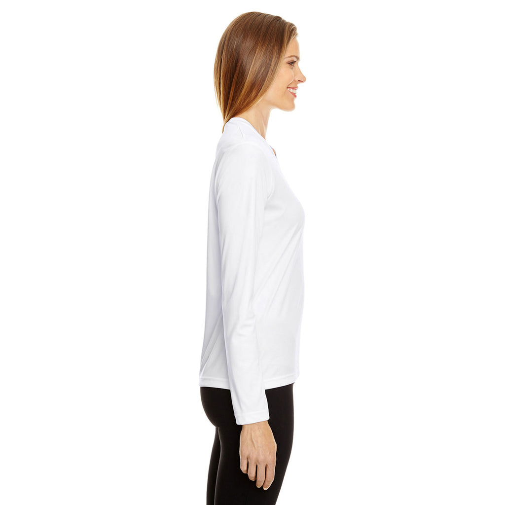 Team 365 Women's White Zone Performance Long-Sleeve T-Shirt