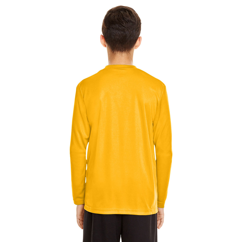 Team 365 Youth Sport Athletic Gold Zone Performance Long-Sleeve T-Shirt