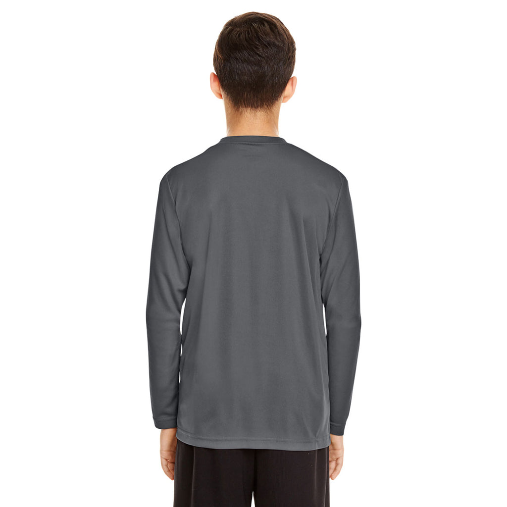 Team 365 Youth Sport Graphite Zone Performance Long-Sleeve T-Shirt