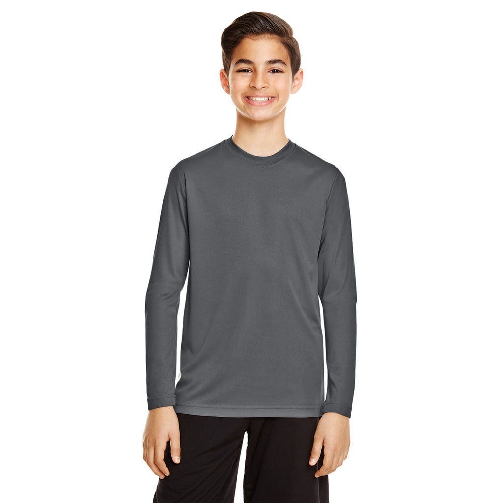 Team 365 Youth Sport Graphite Zone Performance Long-Sleeve T-Shirt