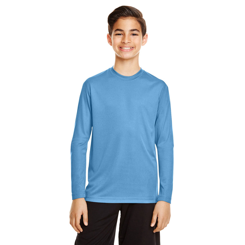 Team 365 Youth Sport Light Blue Zone Performance Long-Sleeve T-Shirt