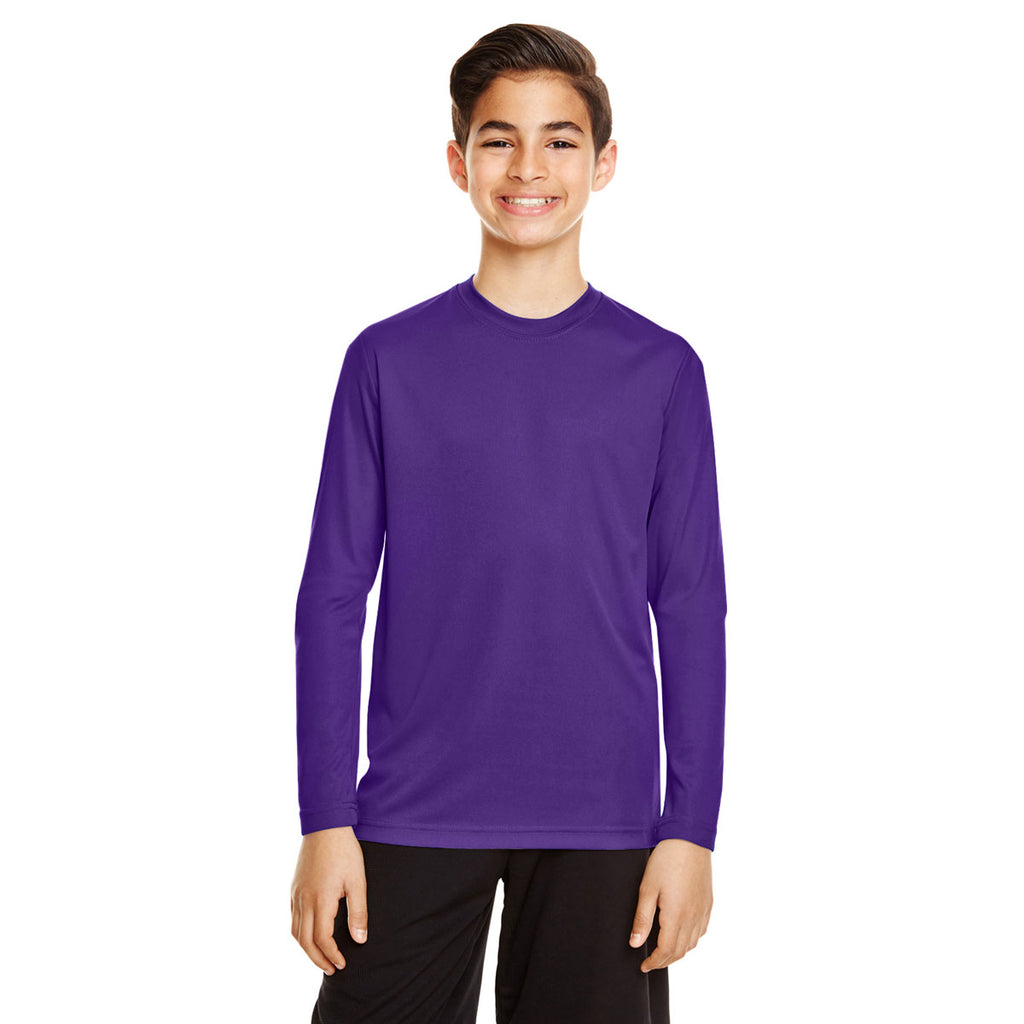 Team 365 Youth Sport Purple Zone Performance Long-Sleeve T-Shirt