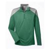 Team 365 Men's Sport Dark Green/Sport Graphite Command Colorblock Snag-Protection Quarter-Zip