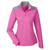 Team 365 Women's Sport Charity Pink/Sport Silver Command Colorblock Snag-Protection Quarter-Zip