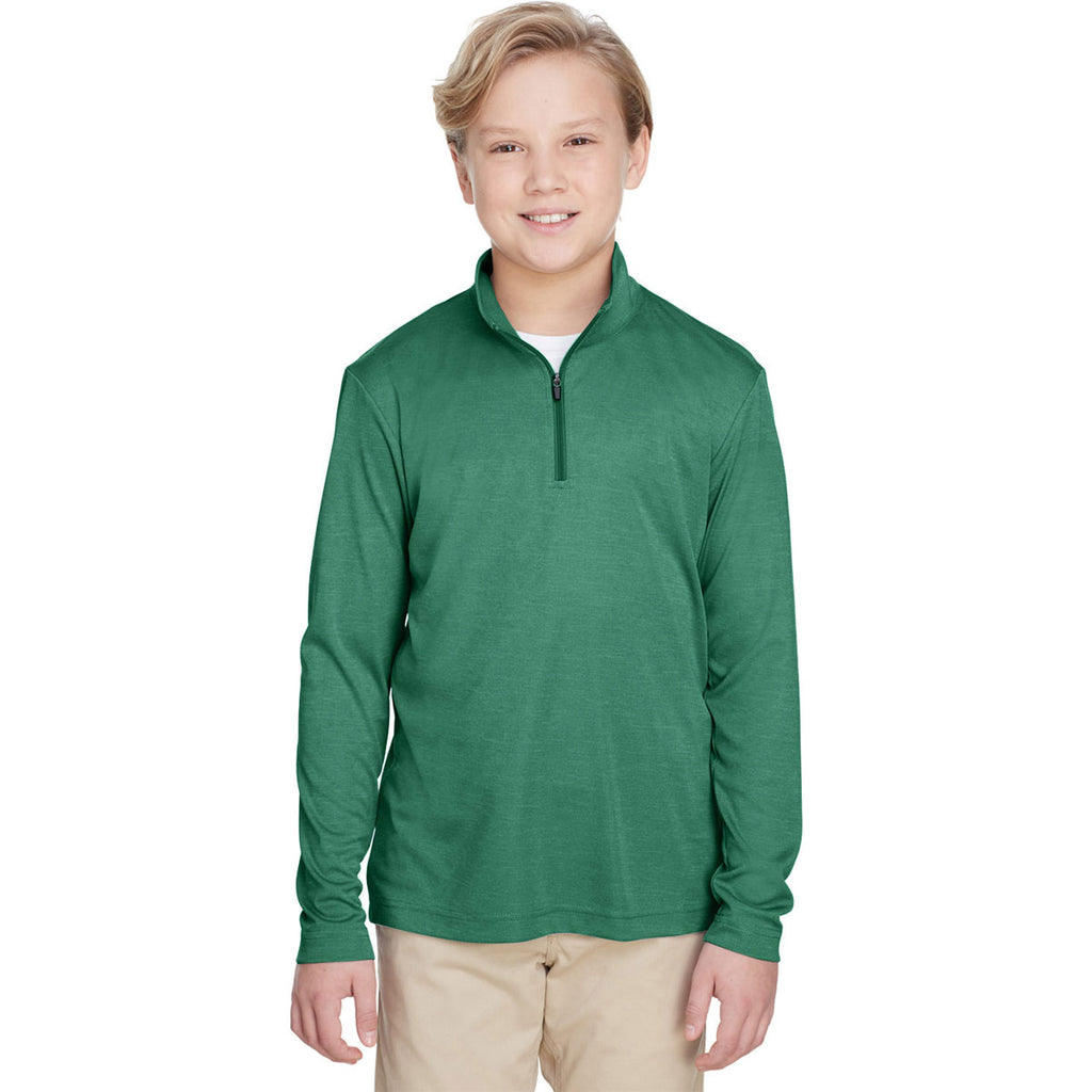 Team 365 Youth Sport Forest Heather Zone Sonic Heather Performance Quarter-Zip