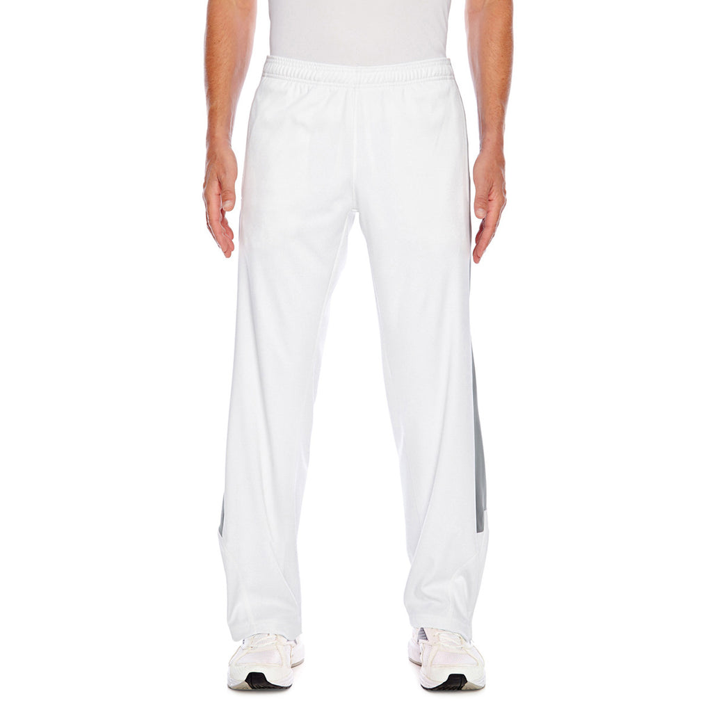 Team 365 Men's White/Sport Graphite Elite Performance Fleece Pant