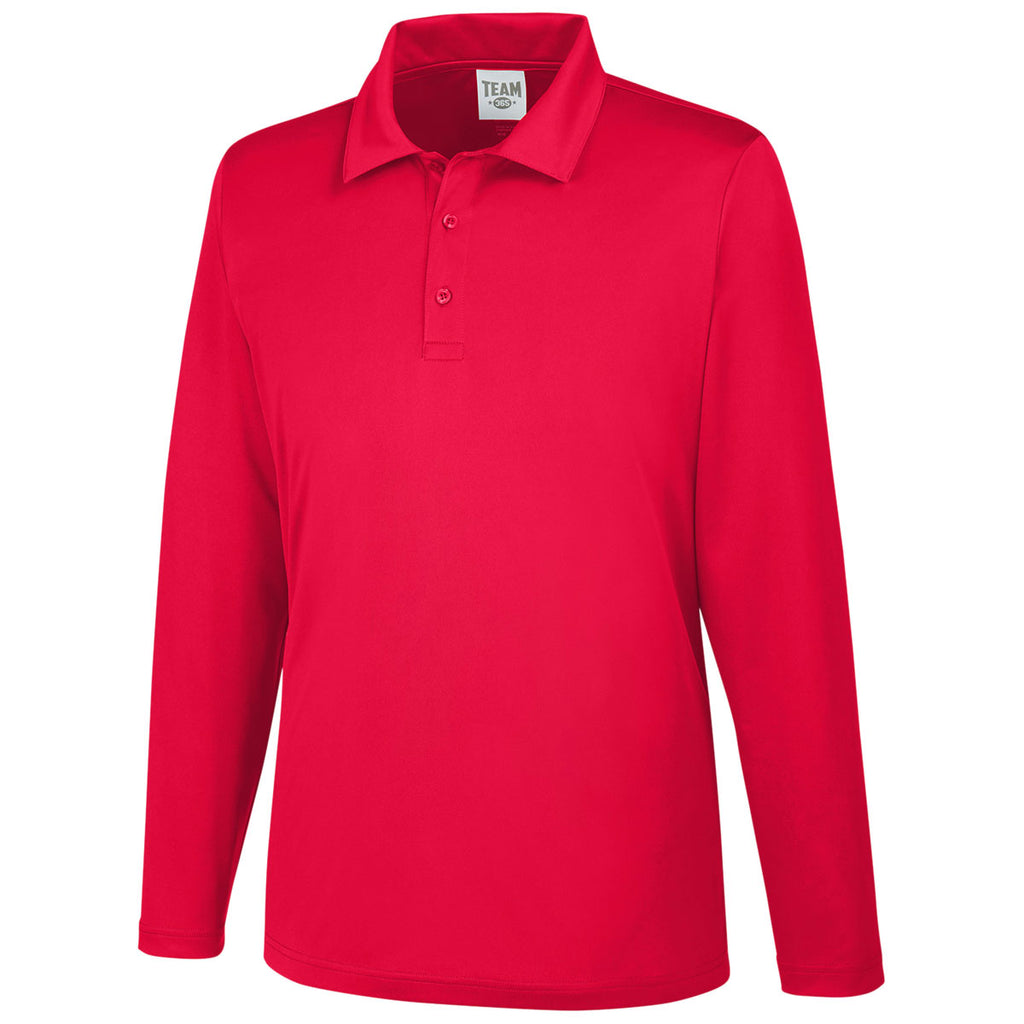 Team 365 Men's Sport Red Zone Performance Long Sleeve Polo