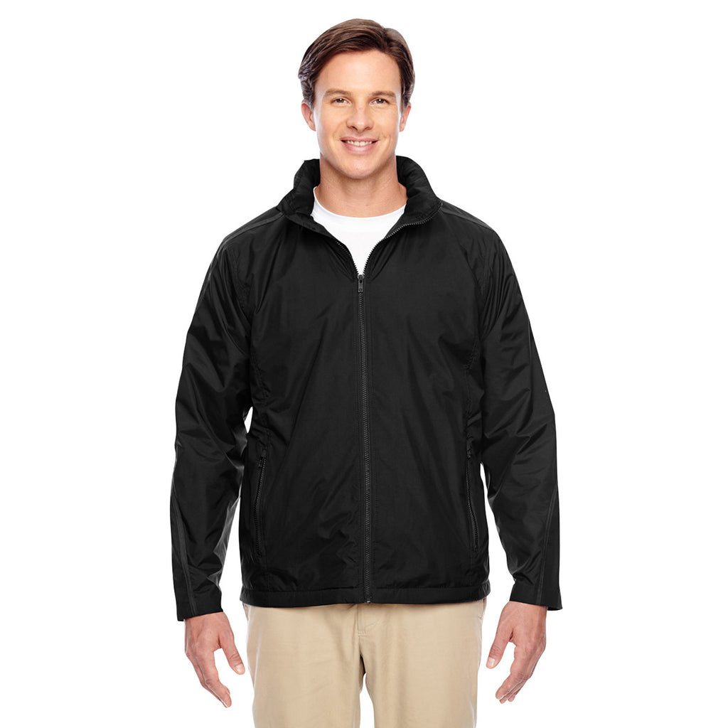 Team 365 Men's Black Conquest Jacket with Fleece Lining