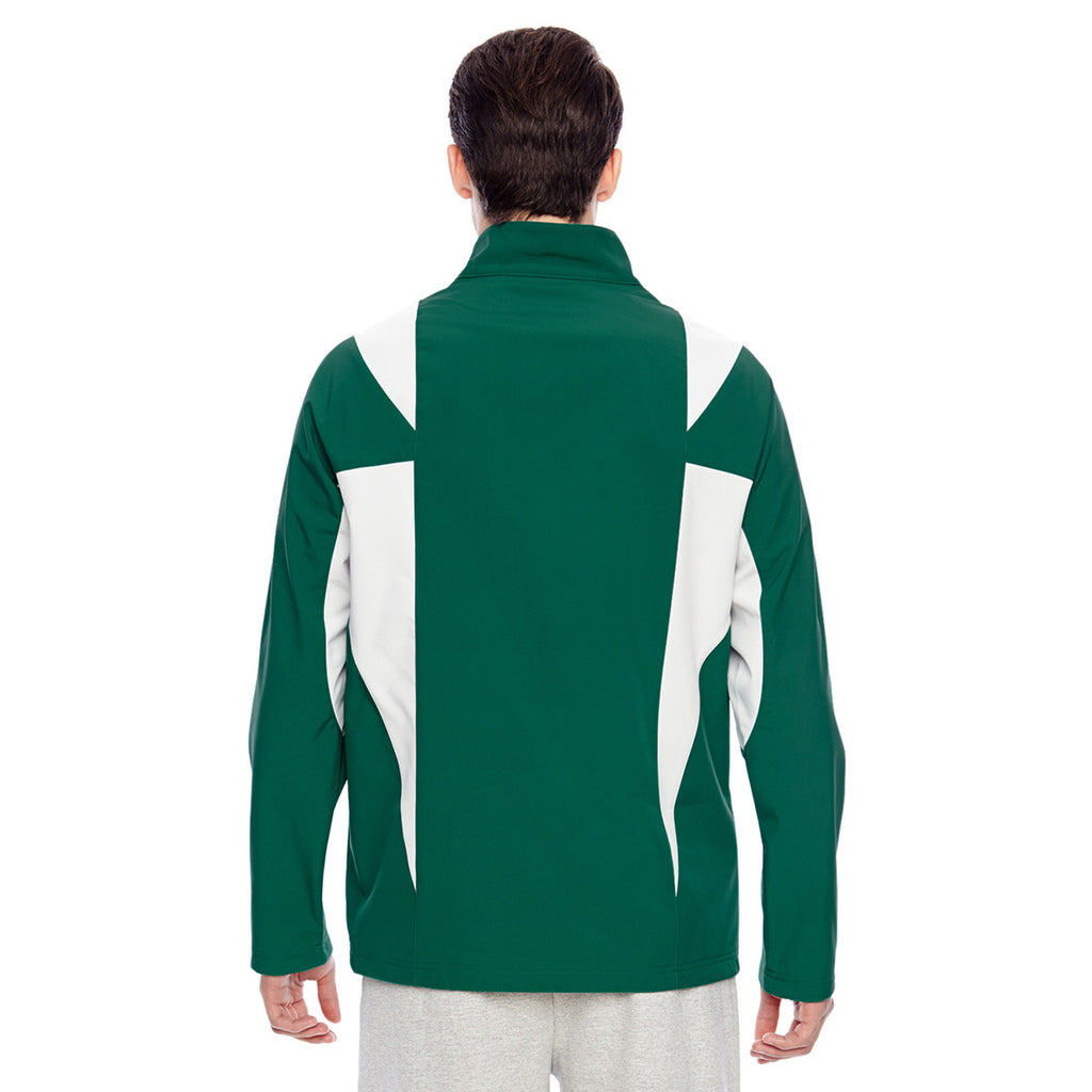 Team 365 Men's Sport Forest/Sport Silver Icon Colorblock Soft Shell Jacket
