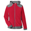 Team 365 Women's Sport Graphite/Sport Red Rally Colorblock Microfleece Jacket
